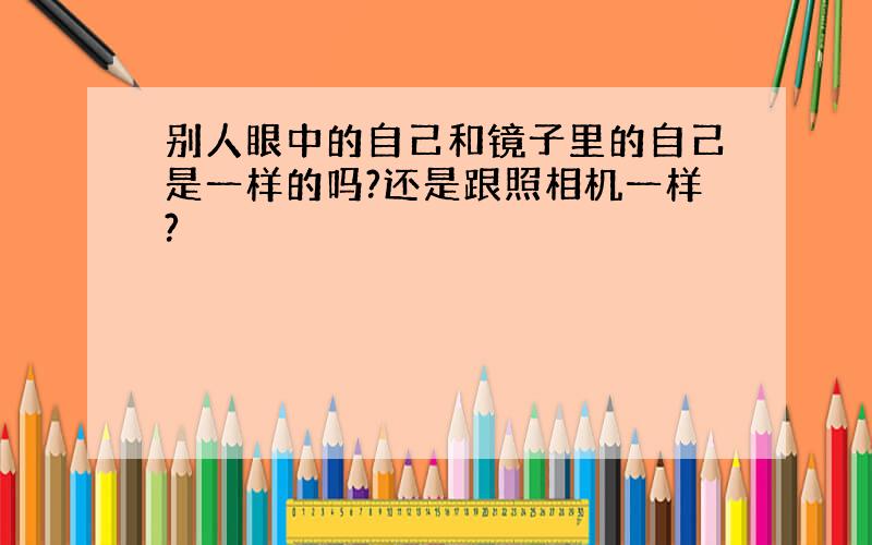 别人眼中的自己和镜子里的自己是一样的吗?还是跟照相机一样?