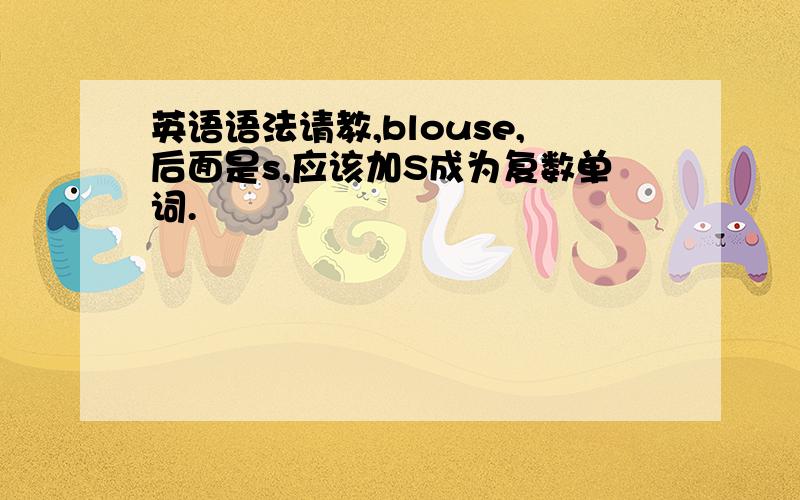 英语语法请教,blouse,后面是s,应该加S成为复数单词.