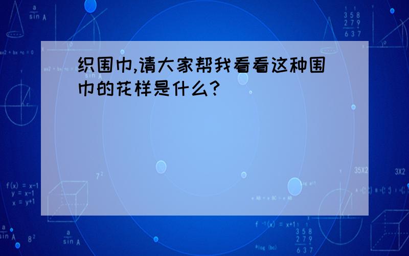 织围巾,请大家帮我看看这种围巾的花样是什么?