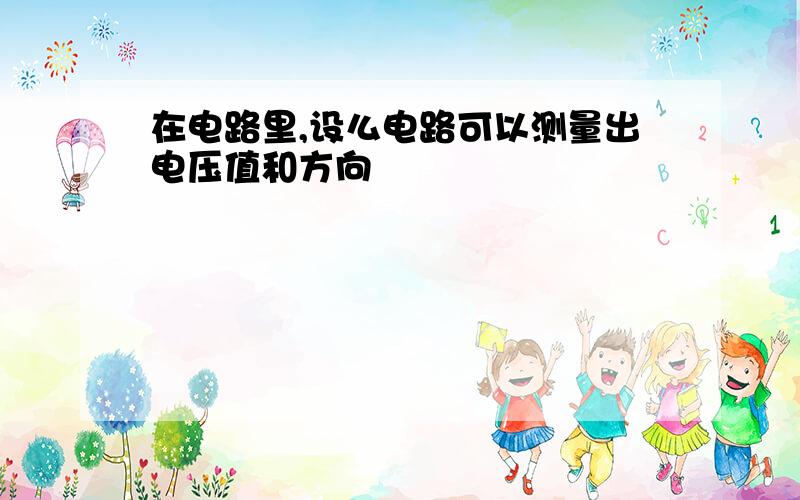 在电路里,设么电路可以测量出电压值和方向