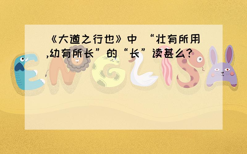 《大道之行也》中 “壮有所用,幼有所长”的“长”读甚么?