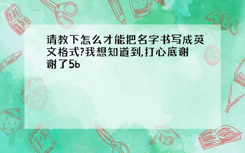 请教下怎么才能把名字书写成英文格式?我想知道到,打心底谢谢了5b