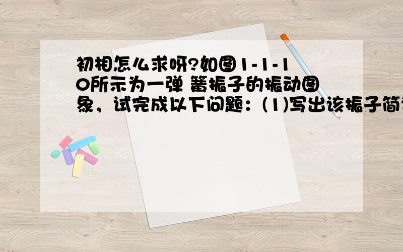 初相怎么求呀?如图1-1-10所示为一弹 簧振子的振动图象，试完成以下问题：(1)写出该振子简谐运动的表达式． (2)在