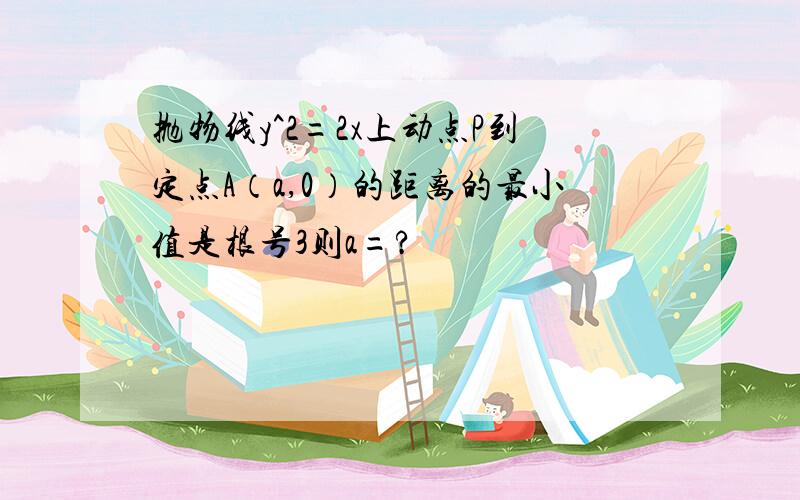 抛物线y^2=2x上动点P到定点A（a,0）的距离的最小值是根号3则a=?