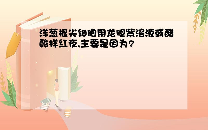 洋葱根尖细胞用龙胆紫溶液或醋酸样红夜,主要是因为?