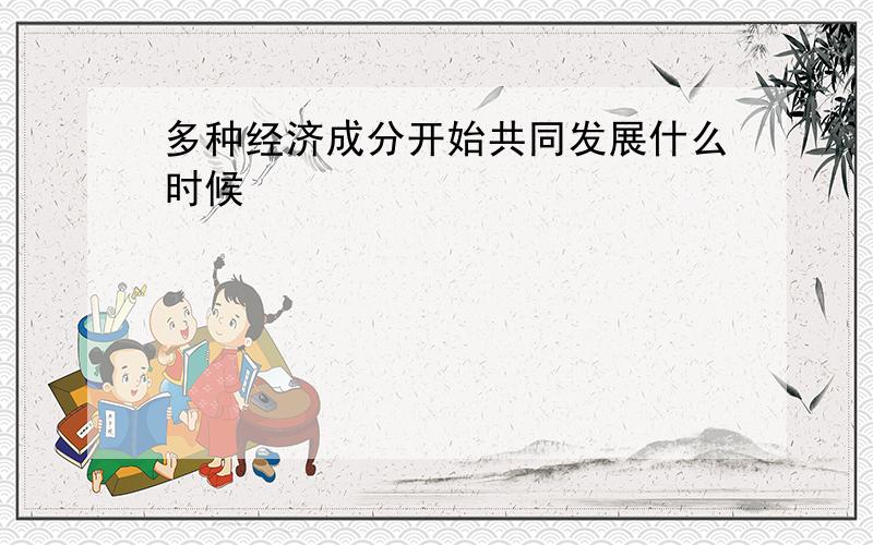 多种经济成分开始共同发展什么时候