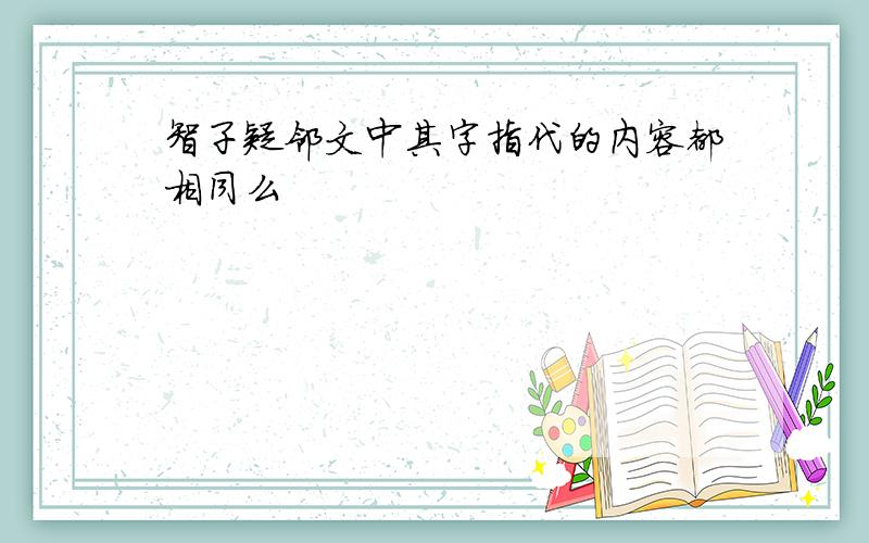 智子疑邻文中其字指代的内容都相同么