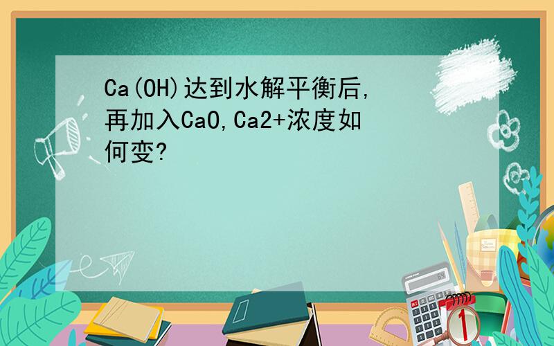 Ca(OH)达到水解平衡后,再加入CaO,Ca2+浓度如何变?