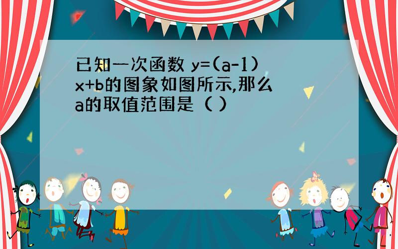 已知一次函数 y=(a-1)x+b的图象如图所示,那么 a的取值范围是（ ）