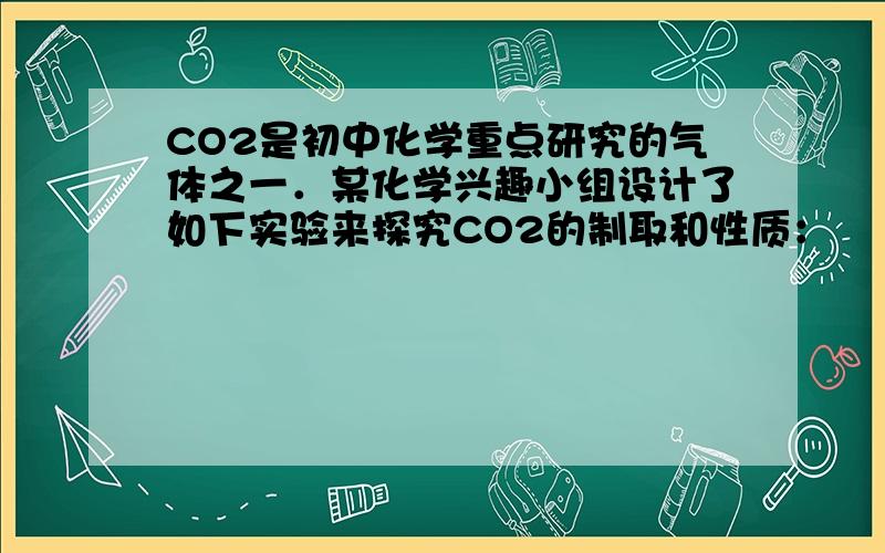 CO2是初中化学重点研究的气体之一．某化学兴趣小组设计了如下实验来探究CO2的制取和性质：