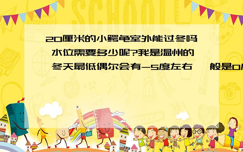 20厘米的小鳄龟室外能过冬吗 水位需要多少呢?我是温州的 冬天最低偶尔会有-5度左右 一般是0度