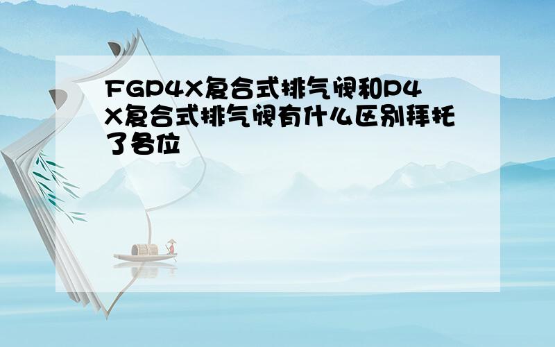 FGP4X复合式排气阀和P4X复合式排气阀有什么区别拜托了各位