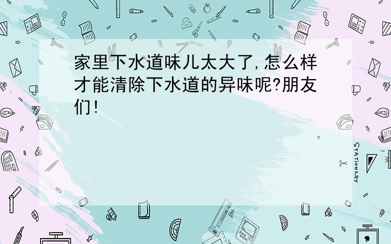 家里下水道味儿太大了,怎么样才能清除下水道的异味呢?朋友们!