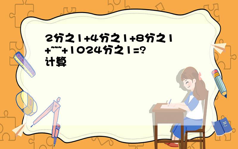 2分之1+4分之1+8分之1+~~~+1024分之1=?计算