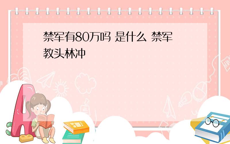 禁军有80万吗 是什么 禁军教头林冲