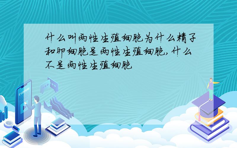 什么叫两性生殖细胞为什么精子和卵细胞是两性生殖细胞,什么不是两性生殖细胞