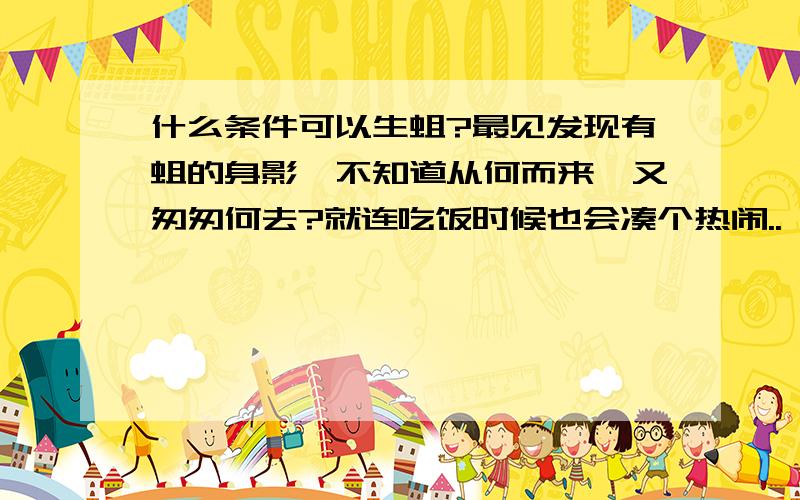 什么条件可以生蛆?最见发现有蛆的身影,不知道从何而来,又匆匆何去?就连吃饭时候也会凑个热闹.. 那天吃饭时我还错伤了那只