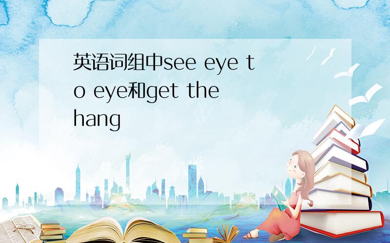 英语词组中see eye to eye和get the hang