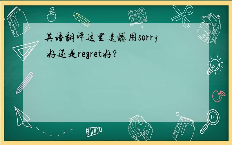 英语翻译这里遗憾用sorry 好还是regret好？