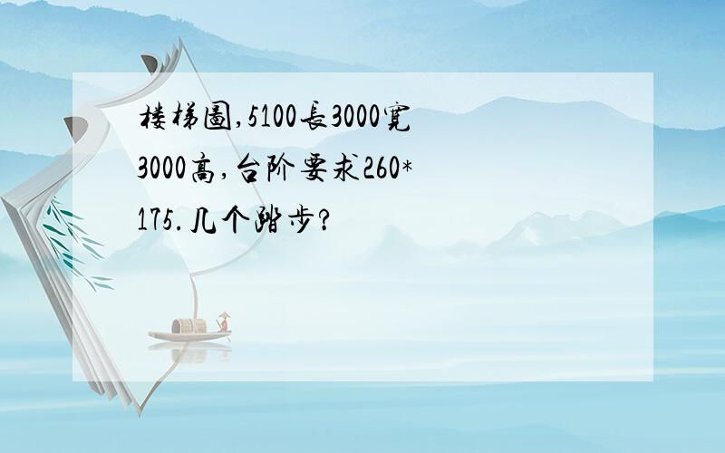 楼梯图,5100长3000宽3000高,台阶要求260*175.几个踏步?