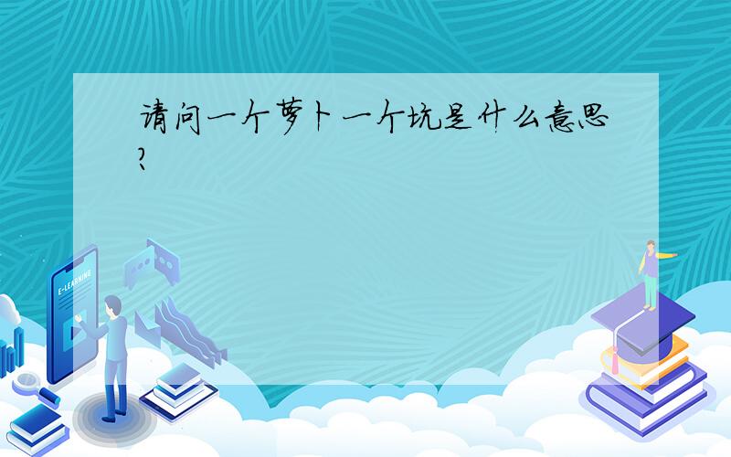 请问一个萝卜一个坑是什么意思?