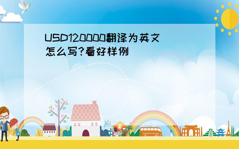 USD120000翻译为英文怎么写?看好样例