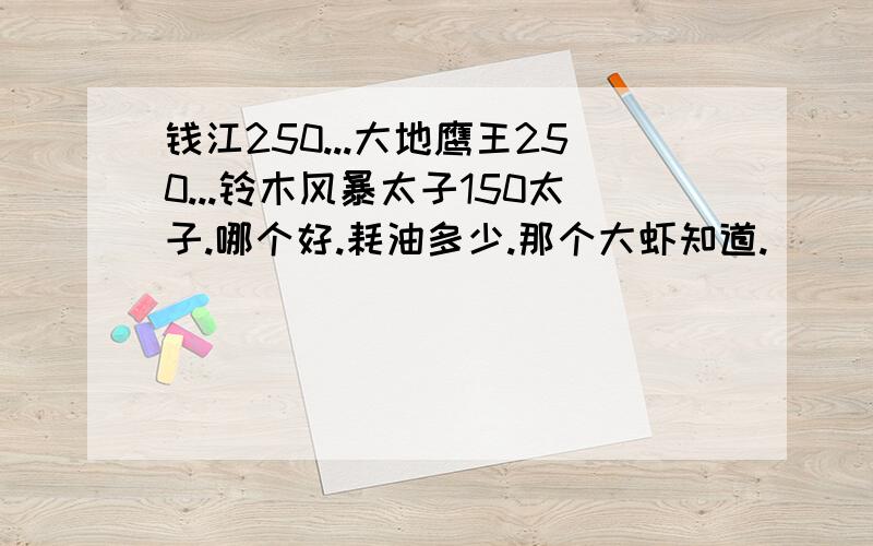 钱江250...大地鹰王250...铃木风暴太子150太子.哪个好.耗油多少.那个大虾知道.