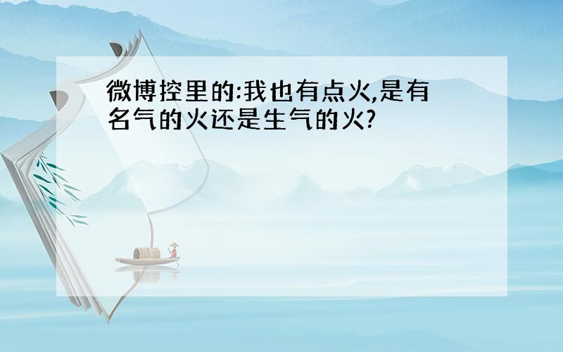 微博控里的:我也有点火,是有名气的火还是生气的火?