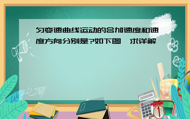 匀变速曲线运动的合加速度和速度方向分别是?如下图,求详解