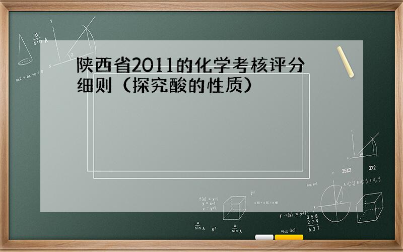 陕西省2011的化学考核评分细则（探究酸的性质）