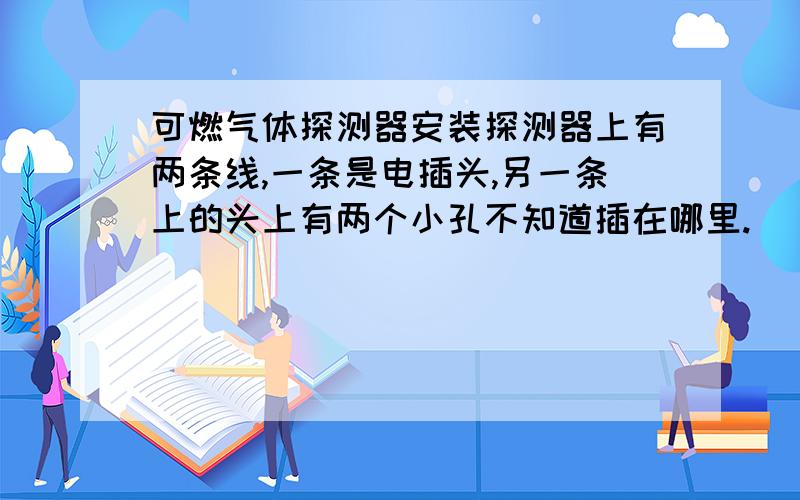 可燃气体探测器安装探测器上有两条线,一条是电插头,另一条上的头上有两个小孔不知道插在哪里.