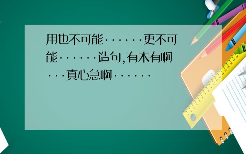 用也不可能······更不可能······造句,有木有啊···真心急啊······