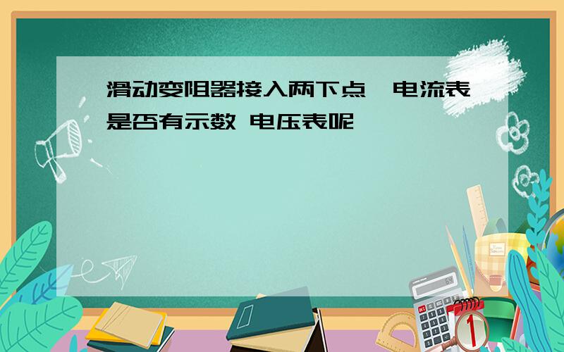 滑动变阻器接入两下点,电流表是否有示数 电压表呢