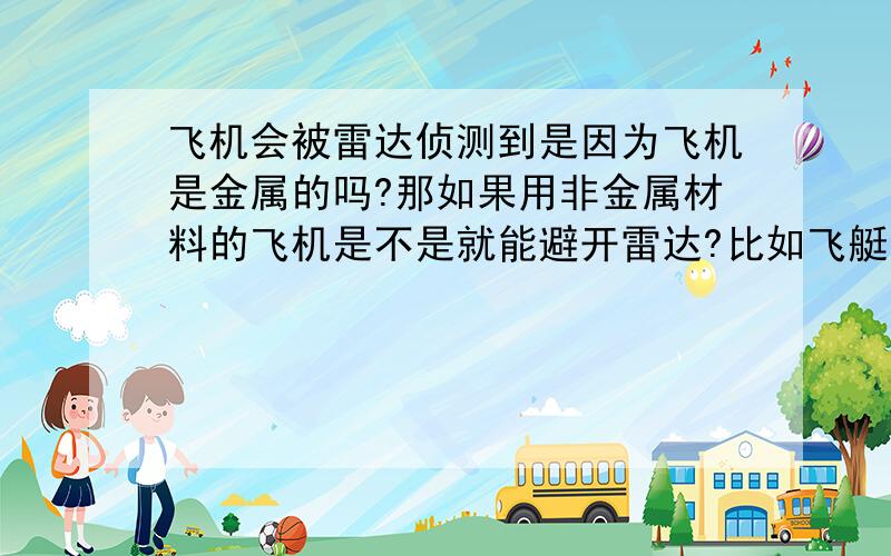 飞机会被雷达侦测到是因为飞机是金属的吗?那如果用非金属材料的飞机是不是就能避开雷达?比如飞艇?