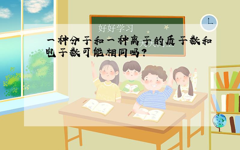 一种分子和一种离子的质子数和电子数可能相同吗?