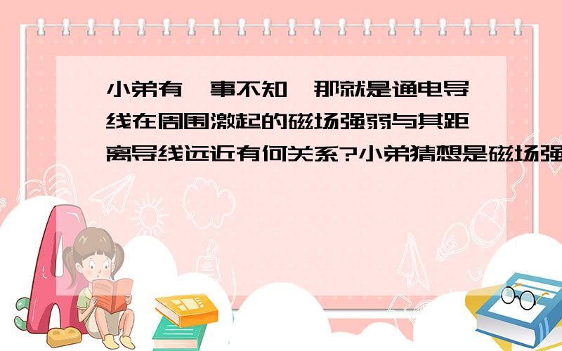 小弟有一事不知,那就是通电导线在周围激起的磁场强弱与其距离导线远近有何关系?小弟猜想是磁场强弱与导线距离成反比,最好给一