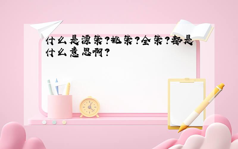 什么是漂染?挑染?全染?都是什么意思啊?