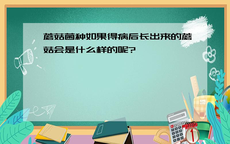 蘑菇菌种如果得病后长出来的蘑菇会是什么样的呢?