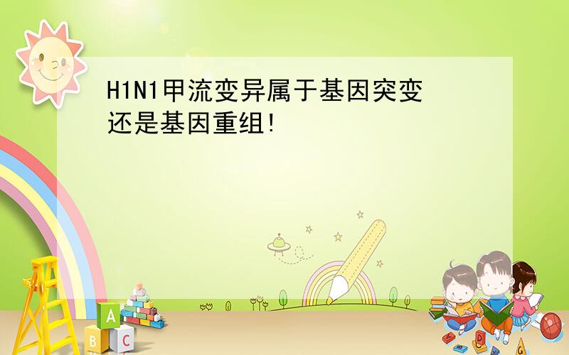 H1N1甲流变异属于基因突变还是基因重组!