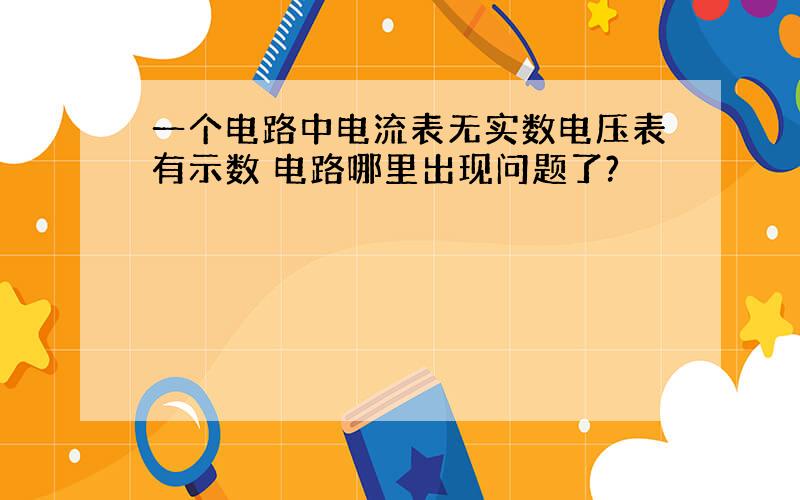 一个电路中电流表无实数电压表有示数 电路哪里出现问题了?