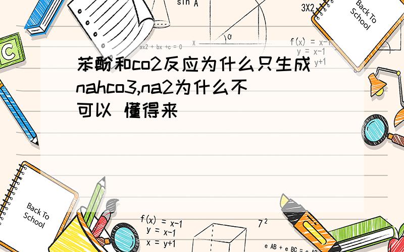 苯酚和co2反应为什么只生成nahco3,na2为什么不可以 懂得来