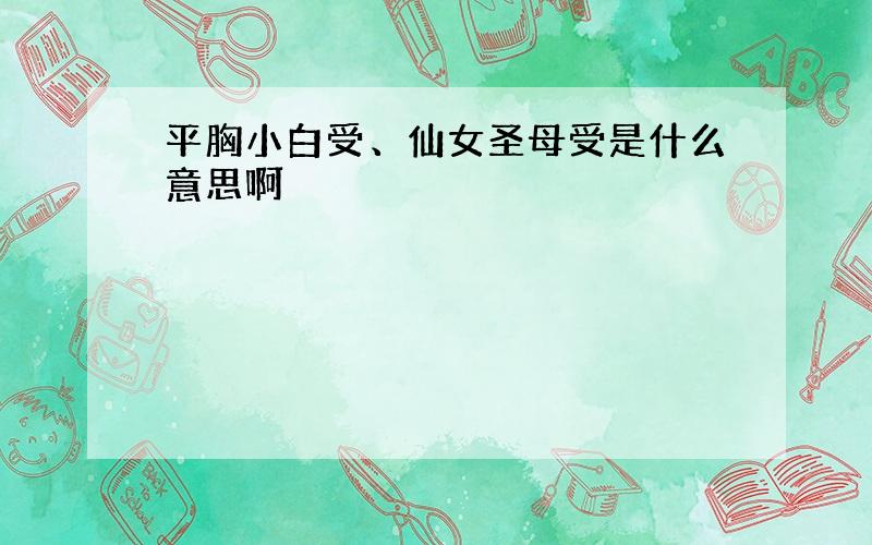 平胸小白受、仙女圣母受是什么意思啊