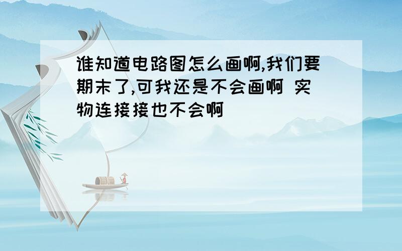 谁知道电路图怎么画啊,我们要期末了,可我还是不会画啊 实物连接接也不会啊