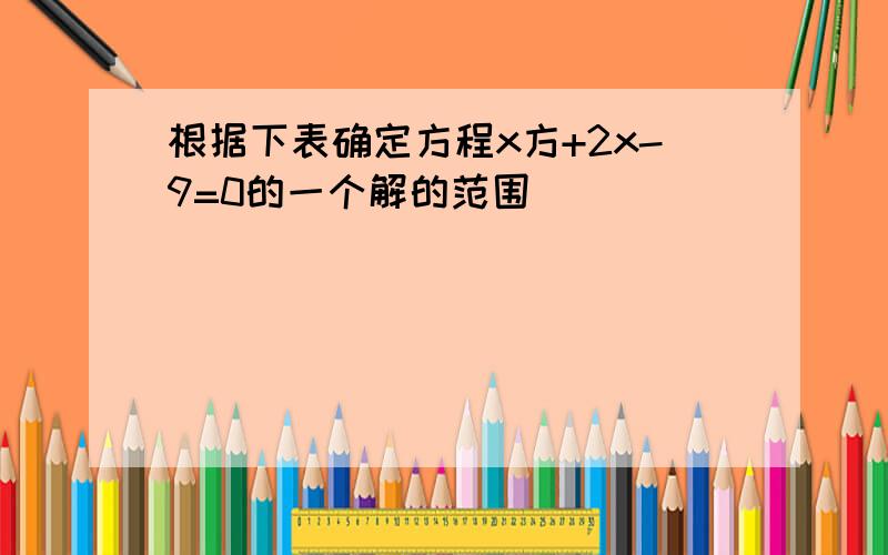 根据下表确定方程x方+2x-9=0的一个解的范围