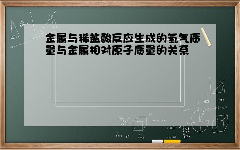 金属与稀盐酸反应生成的氢气质量与金属相对原子质量的关系