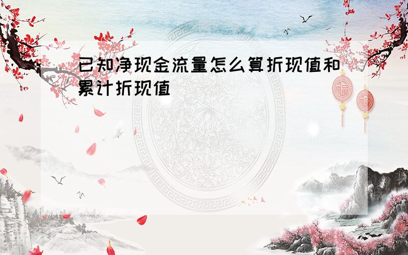 已知净现金流量怎么算折现值和累计折现值