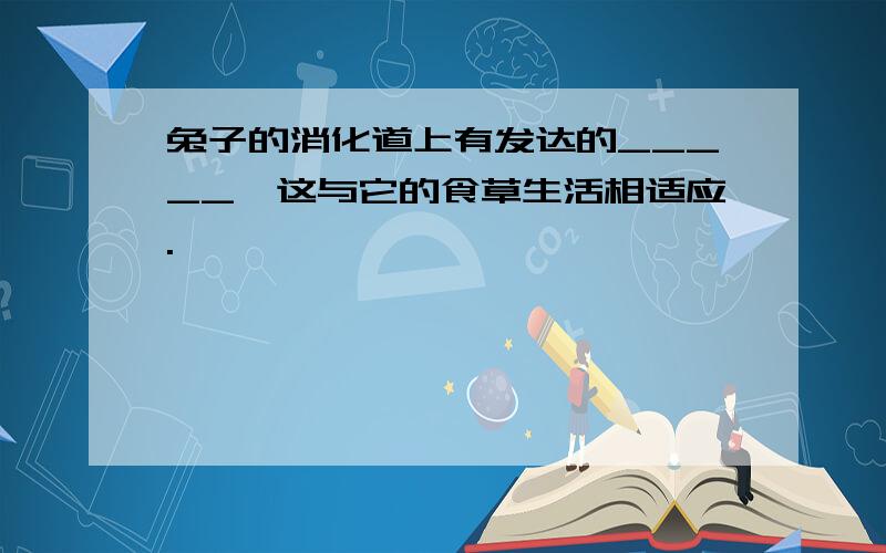 兔子的消化道上有发达的_____,这与它的食草生活相适应.