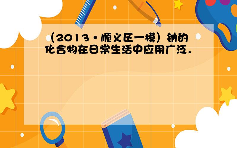 （2013•顺义区一模）钠的化合物在日常生活中应用广泛．