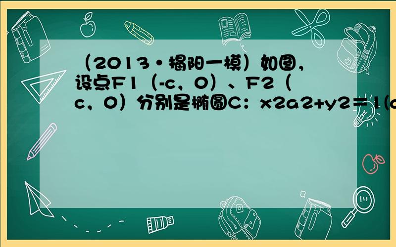 （2013•揭阳一模）如图，设点F1（-c，0）、F2（c，0）分别是椭圆C：x2a2+y2＝1(a＞1)的左、右焦点，