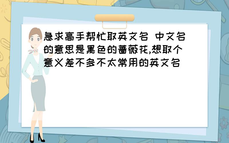 急求高手帮忙取英文名 中文名的意思是黑色的蔷薇花,想取个意义差不多不太常用的英文名